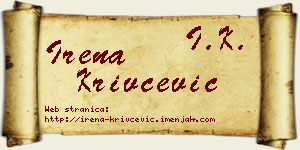 Irena Krivčević vizit kartica